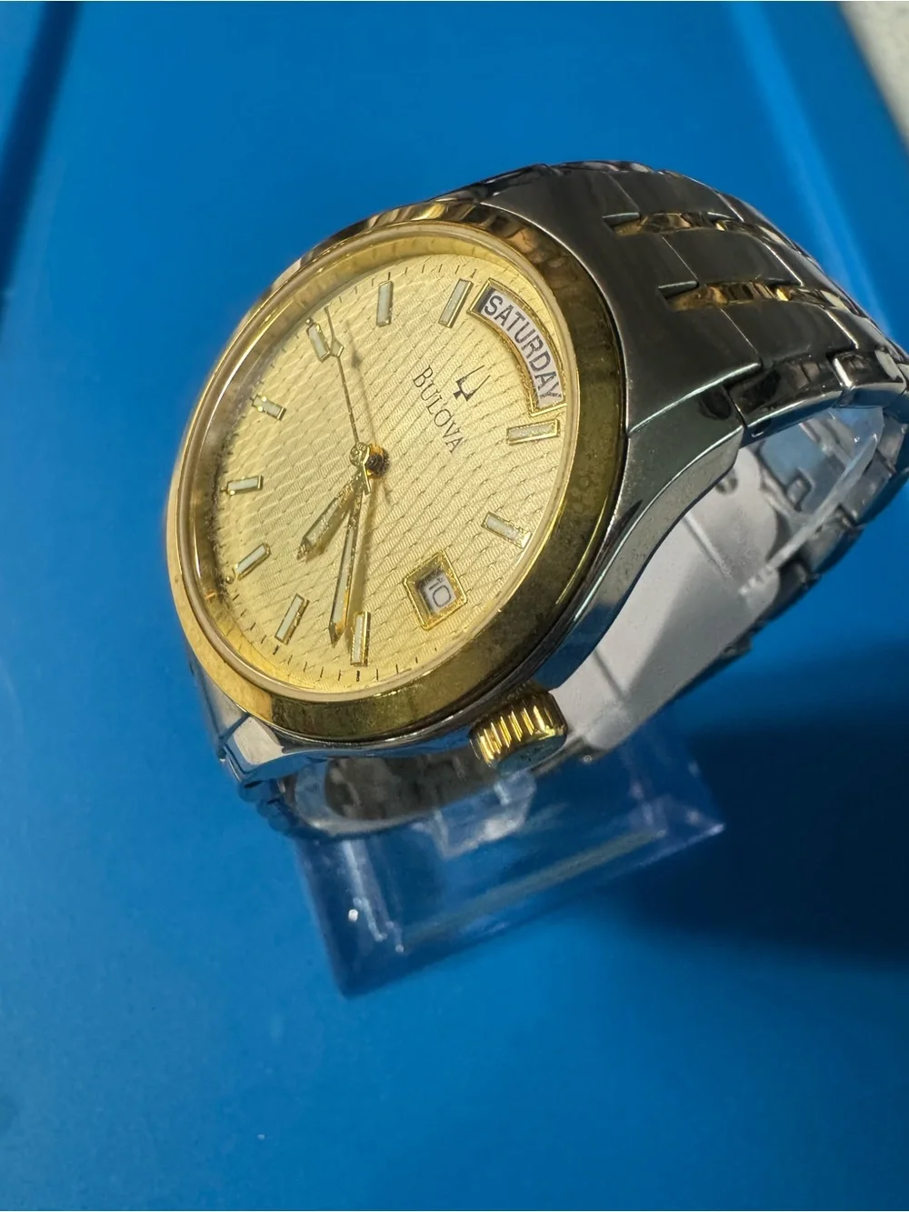 Bulova Gold and Silver Men's Day-Date Watch